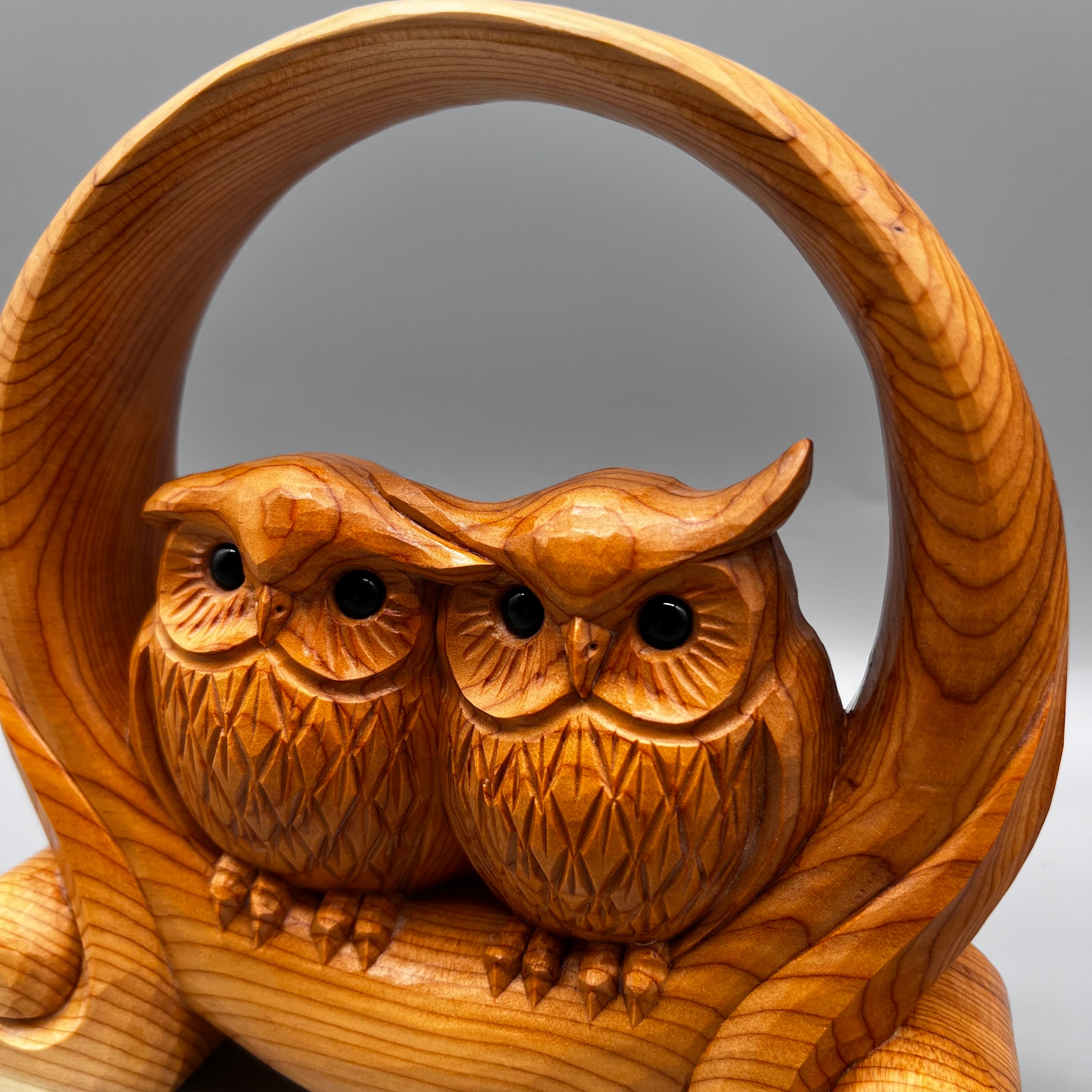 10/5セール谷口彫刻 ふくろう置物 月にふくろう | 一位一刀彫 谷口彫刻ECサイト