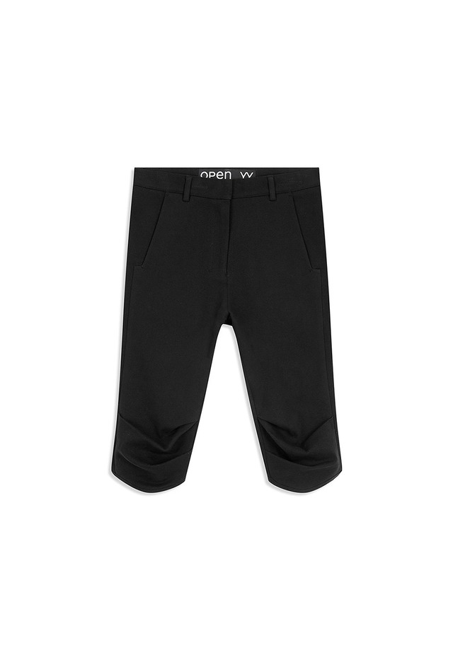 [OPEN YY] ROUND CUT CAPRI SHORTS, BLACK 正規品 韓国ブランド 韓国通販 韓国代行 韓国ファッション オープン ワイワイ 日本 店舗