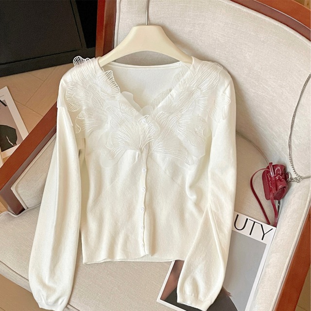 フラワー レース エレガント カーディガン