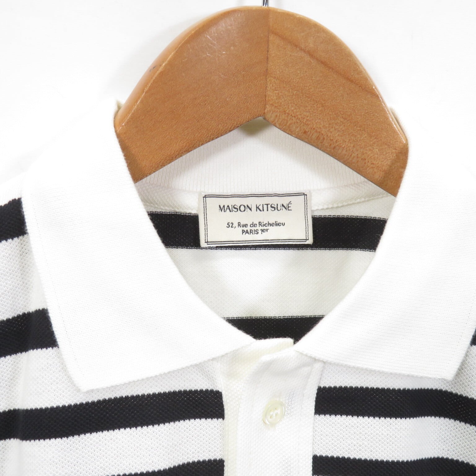 MAISON KITSUNE ボーダー 鹿の子 ポロシャツ sizeS/メゾンキツネ 美品