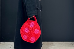 ROUND BAG　M　DOT pattern　Red / Pink