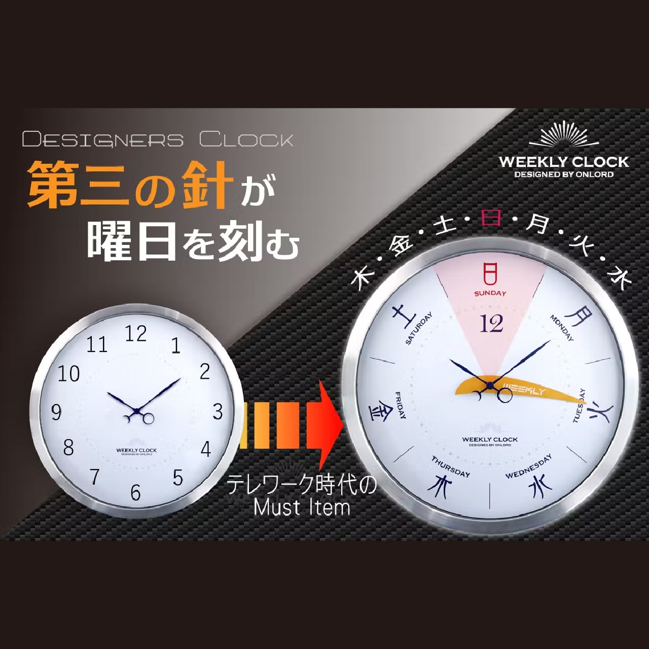 送料無料】「1周は7日間」1週間を「見える化」した掛け時計｜ 今日
