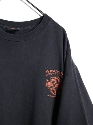 "Harley-Davidson" back eagle graphic over silhouette tee