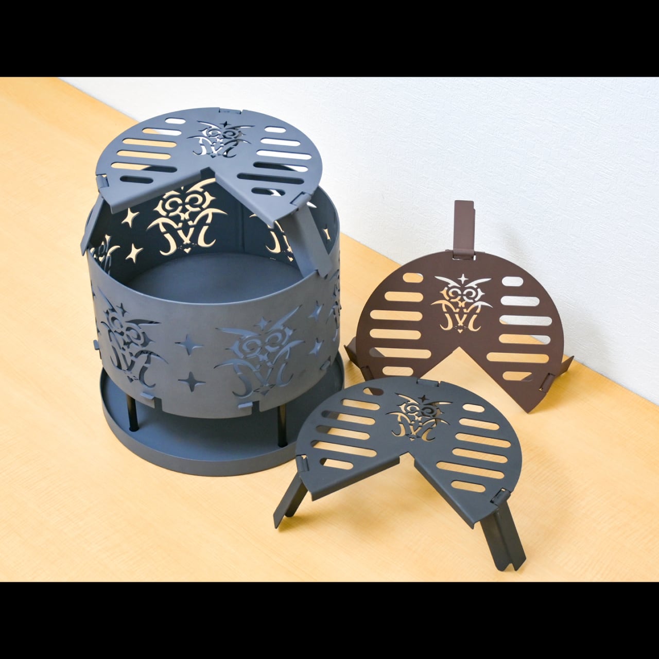 グレー】アイヌ柄焚き火台OWL BON FIRE専用「五徳」 | 五嶋金属工業