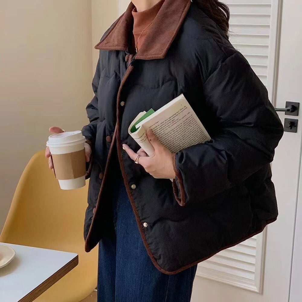 【送料無料】 キルティング ダウン ジャケット 中綿 レディース 秋冬 韓国 防寒 防風 保温 暖かい 薄手 襟付き ウェーブキルティング ダウンコート 大人 カジュアル きれいめ シンプル 大人可愛い 大人女子