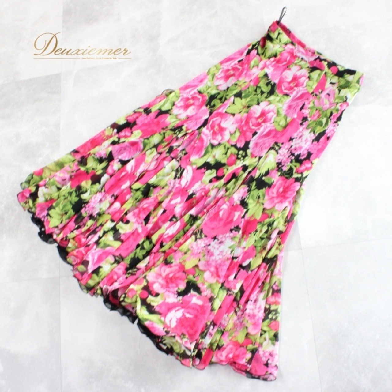 社交ダンス 衣装 スタンダード スカート レッスンウェア SEKINE セキネ 花柄 ブラック系 ピンク系 ホワイト系 グリーン系 花柄 黒 白 緑 上品 花柄スカート ダンスウェア フレア スカート 踊りやすい レディース 通勤 カジュアル 可愛い 高品質 日本製 伸縮性 ブラックピンク 花模様 シンプル おしゃれ 多色展開 体型カバー 練習着