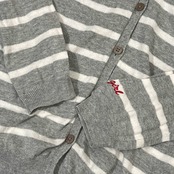 Tommy Girl トミーガール ボーダー コットン ニット カーディガン M/グレー×ホワイト レディース