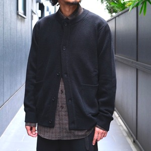 EVAN KINORI(エヴァン キノリ) / Crewneck Cardigan Cashmere Lambs Wool -Black-