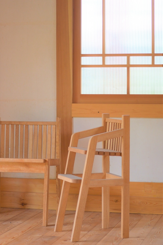 【受注製作】子ども用 高椅子　koushi-kumi 【送料無料】　楢(ナラ)　0026