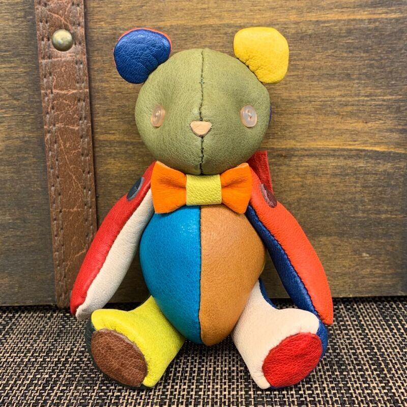 ジビエレザー鹿革ベルベア★マイスターの手作り「ベルズベア」スペシャルカラフル　写真の1点販売です