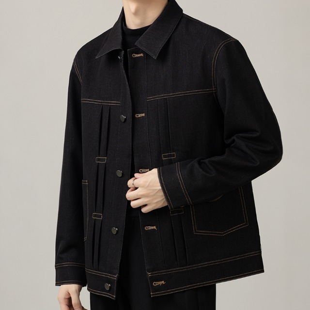 ステッチデザイン　デニムジャケット　2カラー　LB1531