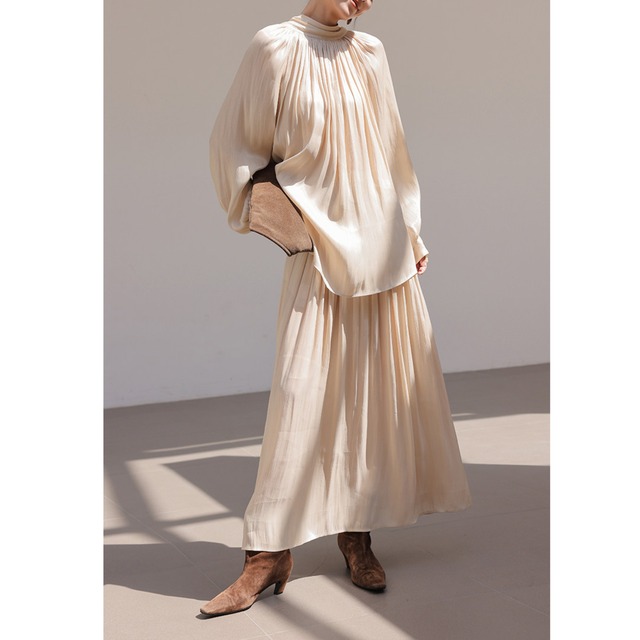 マキシ丈エアリーフレアスカート　JC0247