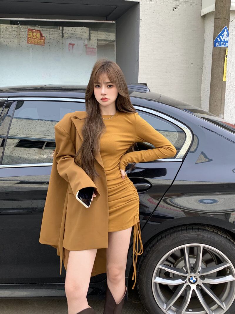 ジャケット ルーズスタンダードオータムダブルブレストカジュアル レトロ ストリート 秋物 ブラックストロベリース83022496030