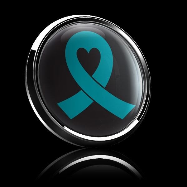 ゴーバッジ(ドーム)（CD0982 - TEAL RIBBON BLACK (OVARIAN CANCER)） - 画像4