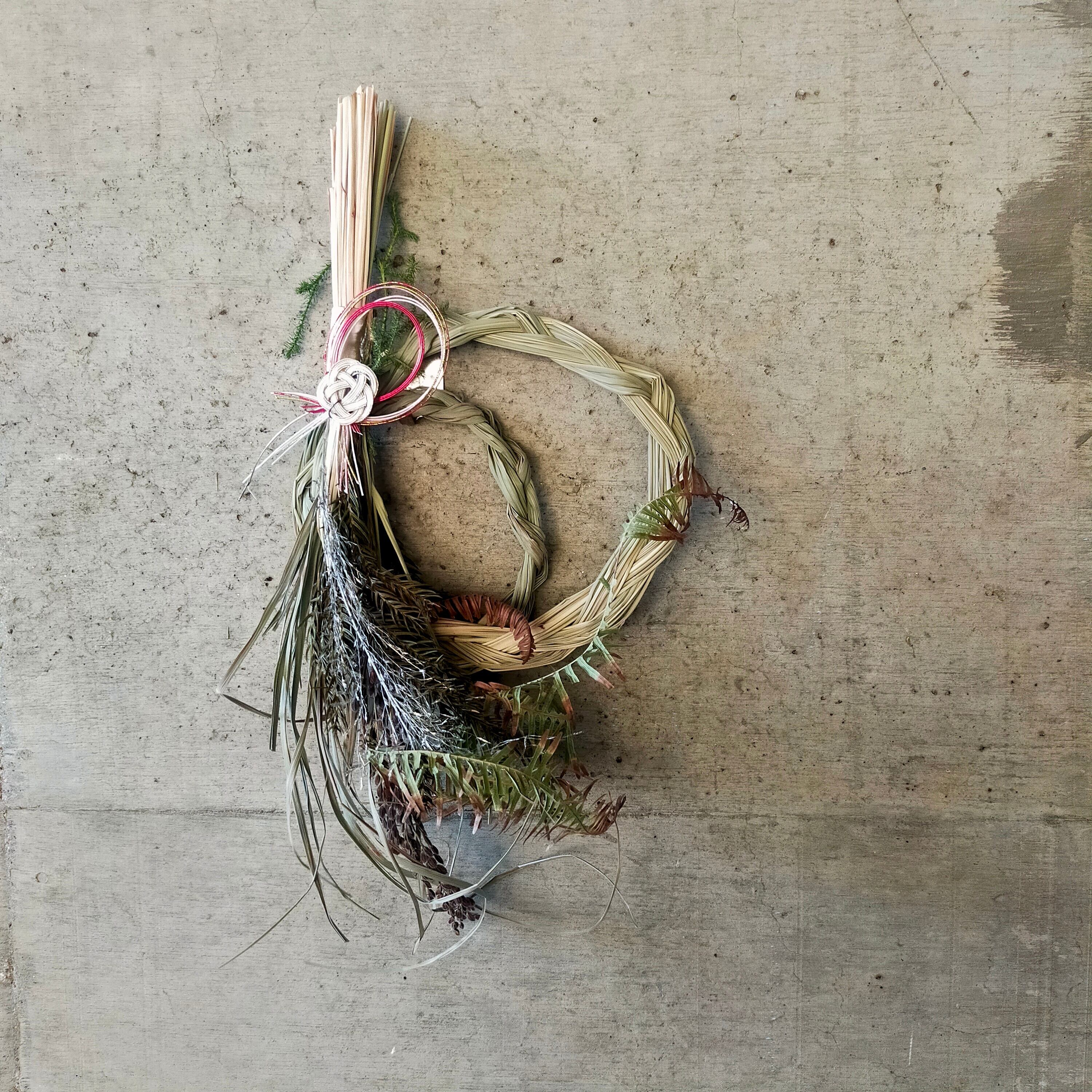 ドライフラワーしめ縄【Dried Flower Japanese wreath】