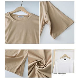 チュニック 半袖 Tシャツ レディース 韓国 春夏秋 シンプル きれいめ 大人 カジュアル おしゃれ オーバーサイズ ゆったり サイドスリット ロンT チュニックワンピース 大人可愛い 大人女子