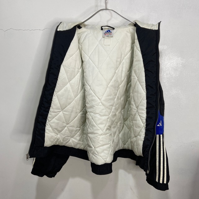 90s adidas 中綿入りナイロンパーカー　パフォーマンスロゴ　黒　L