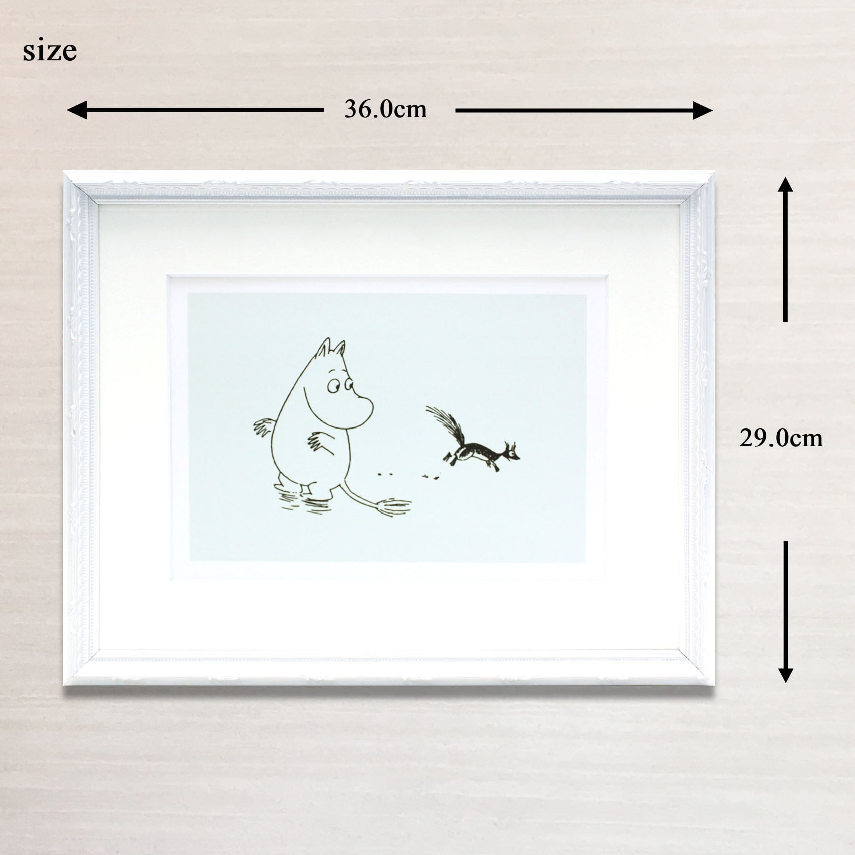 ムーミン 北欧 Postery 「ムーミンとリス」送料無料 フレーム 展示用フック付アートポスター 絵画 インテリア アート