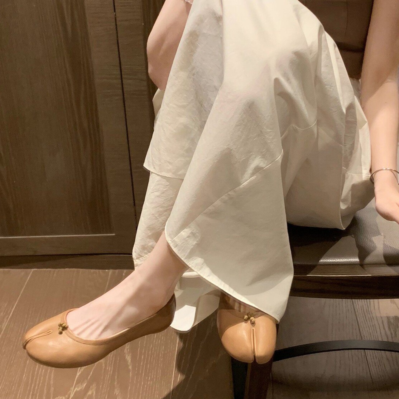 足袋型 ローヒール フラットパンプス 　全3色　 00062