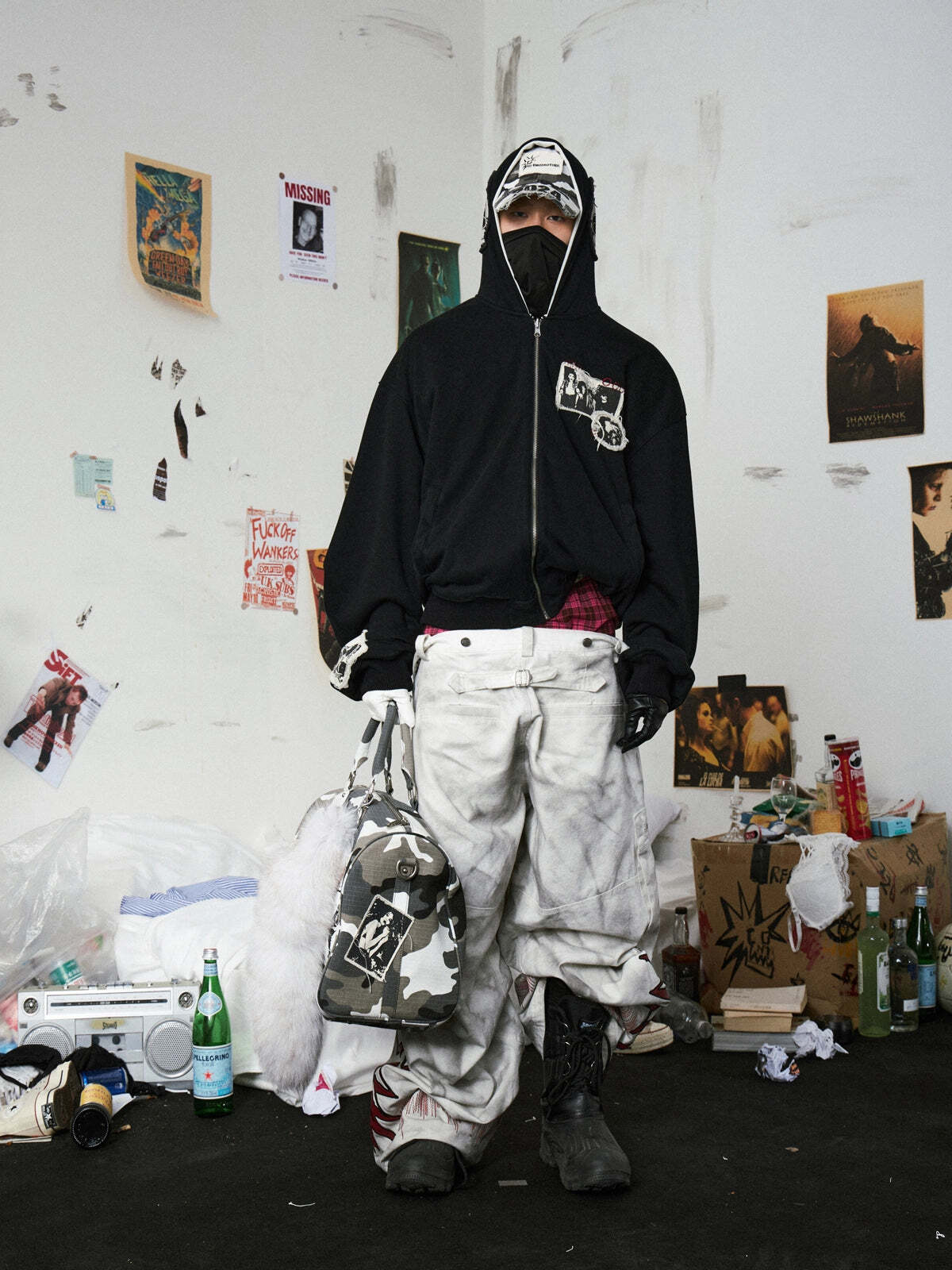 パンツ THEM STUDIO: RAW BAGGY JEANS 即納】【THEM STUDIO】RAW BAGGY JEANS | P3398STORE