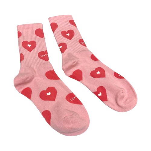 【solmu select】pink heart socks