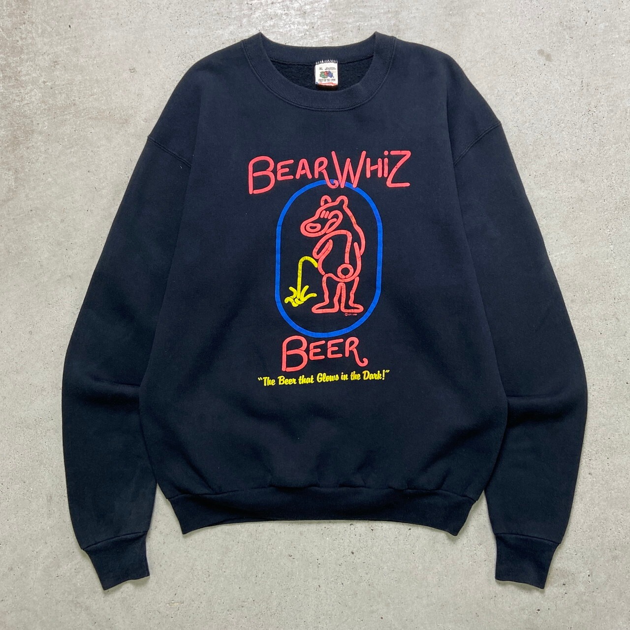 80年代 USA製 BEAR WHIZ BEER アドバタイジングプリント スウェット 
