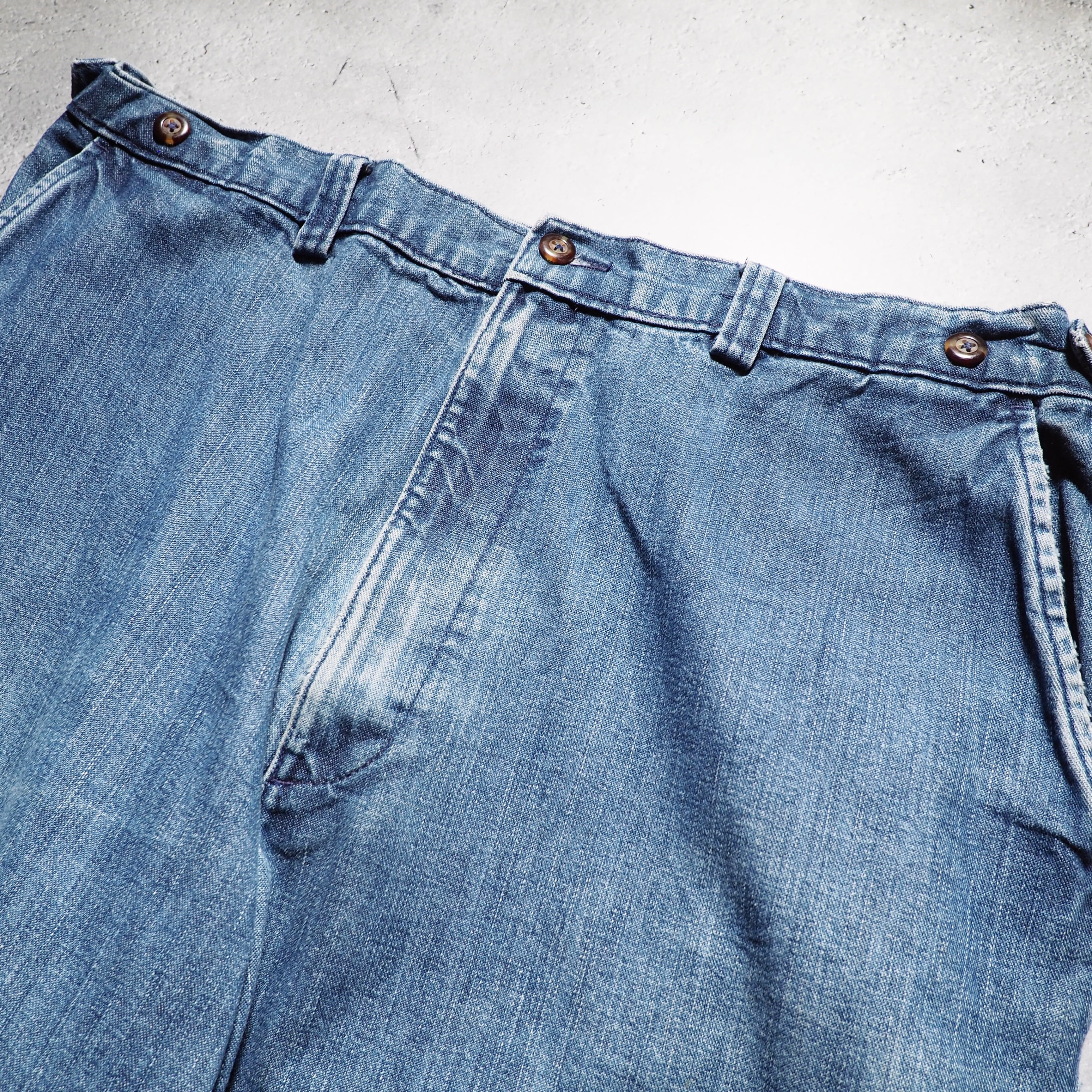 1990s ” Roundtree&Yorke ” Indigo wide loose tapered Denim pants