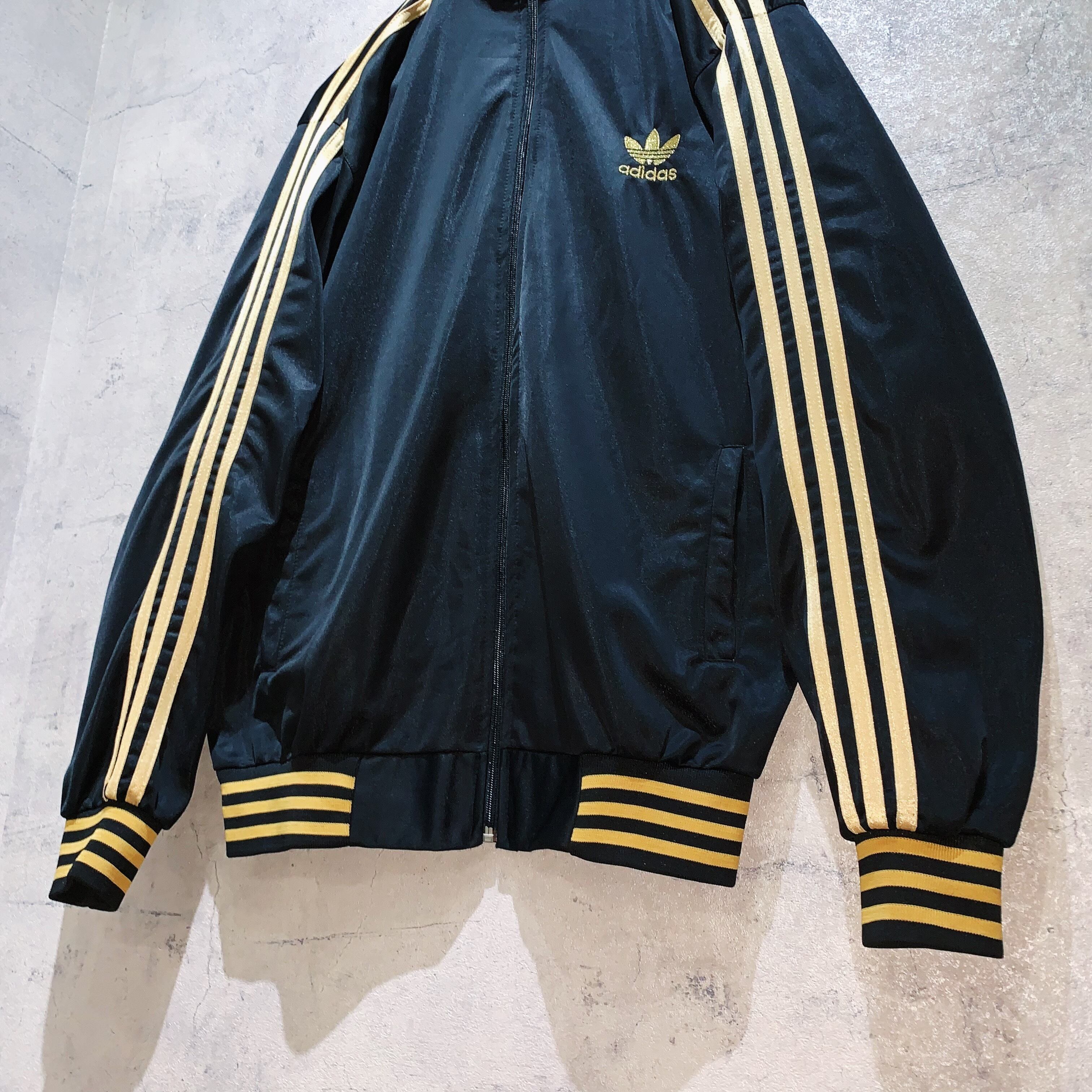 ADIDAS”gold Trefoil logo design stand neck track jacket | ayne