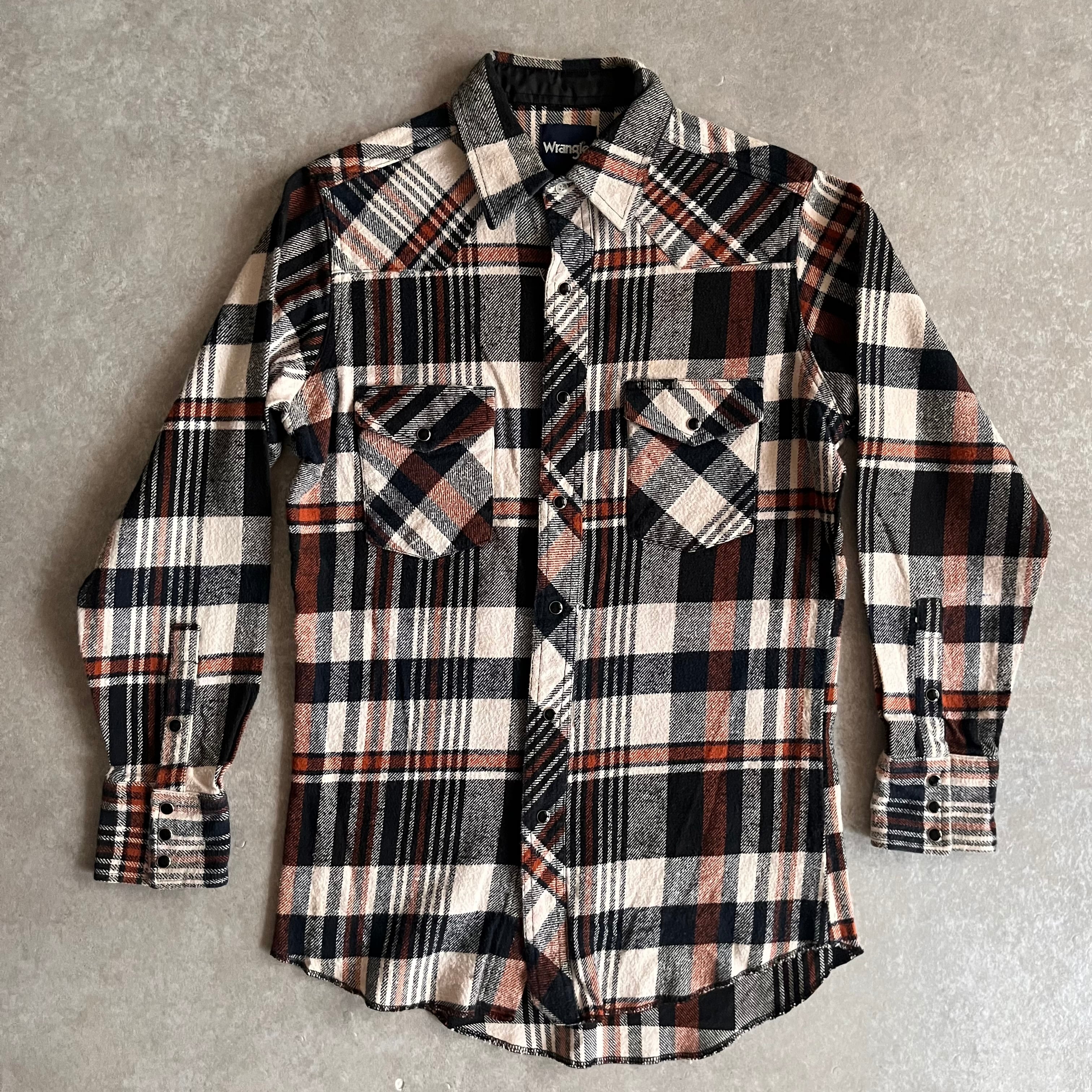 1990s~ Wrangler L/S Flannel Western Shirt XL