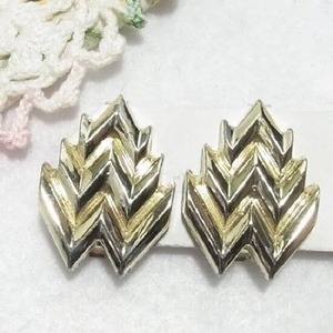幾何学デザインの変わった形のイヤリング　 vintage earrings for sale　11863E