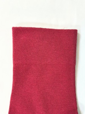 yahae・Organic Cotton Rubber Free Plain Socks・Rose Red　4-1000-22