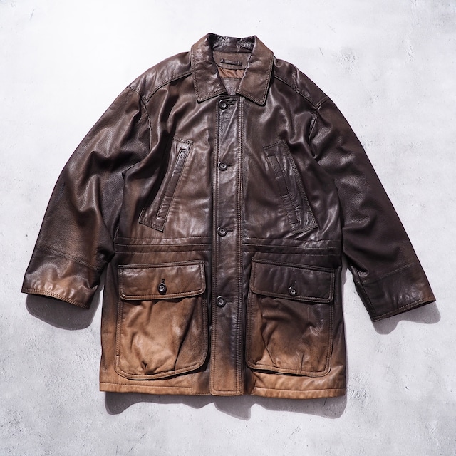 ” Special ” Discoloration due to aging deerskin vintage leather jacket