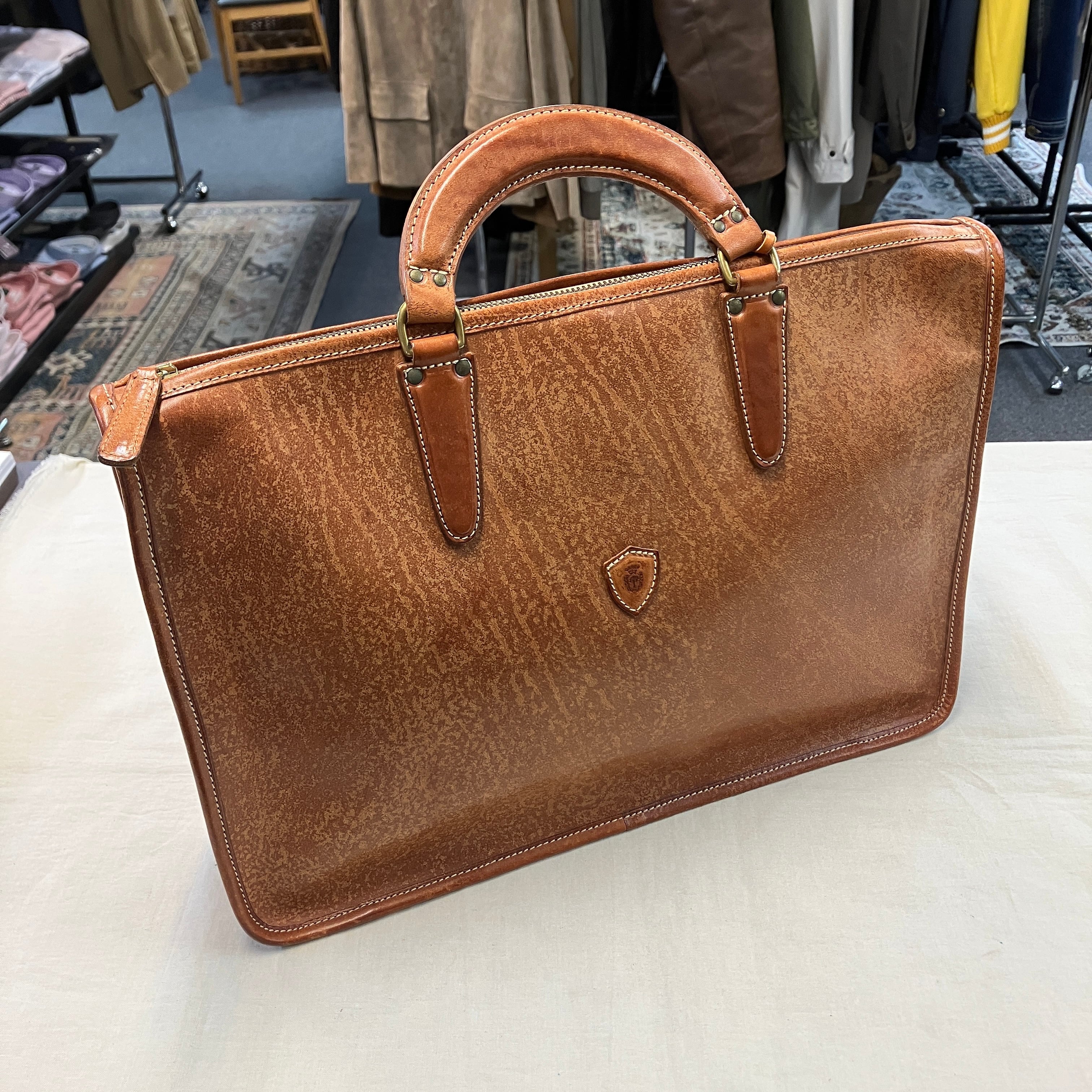 FELISI LEATHER BRIEF CASE BROWN | safarionline
