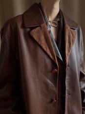 lamb leather over size jacket-5018-10