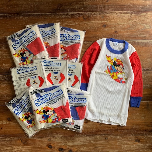 1980's Kids "Hanes ShowToons" Feat, Mickey Mouse Thermal Top USA Made