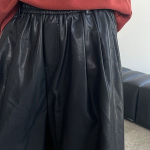 leather mid-length pants J00014