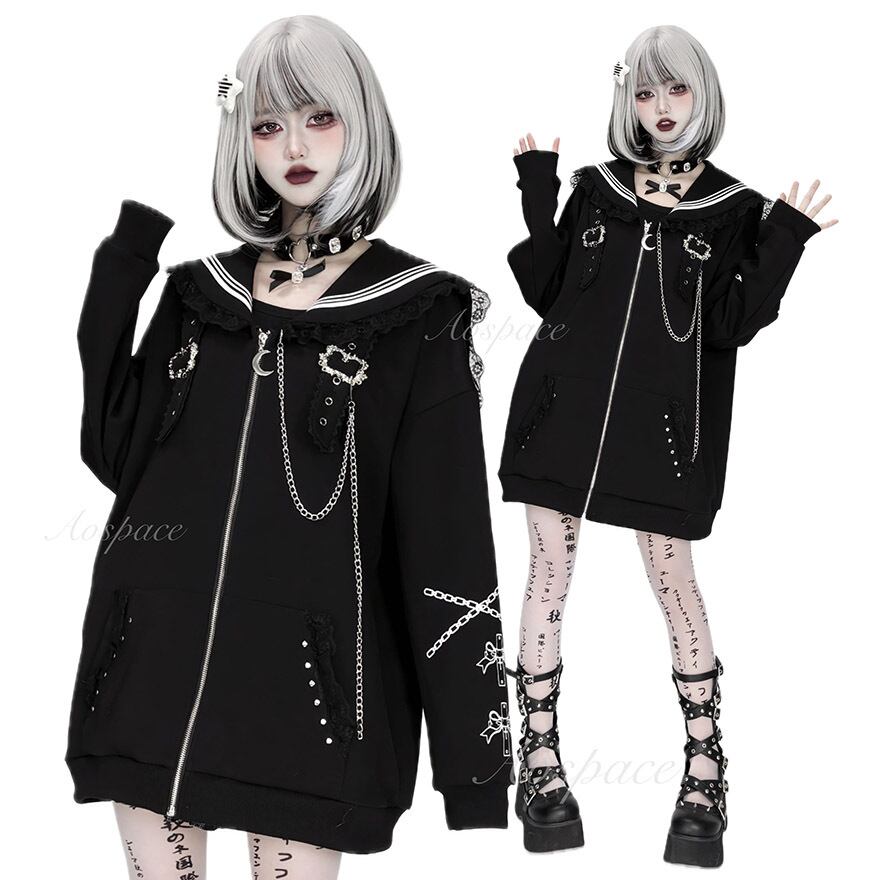 サブカル系 秋服 地雷系 セーラージャケット チェーン ロリパン 闇