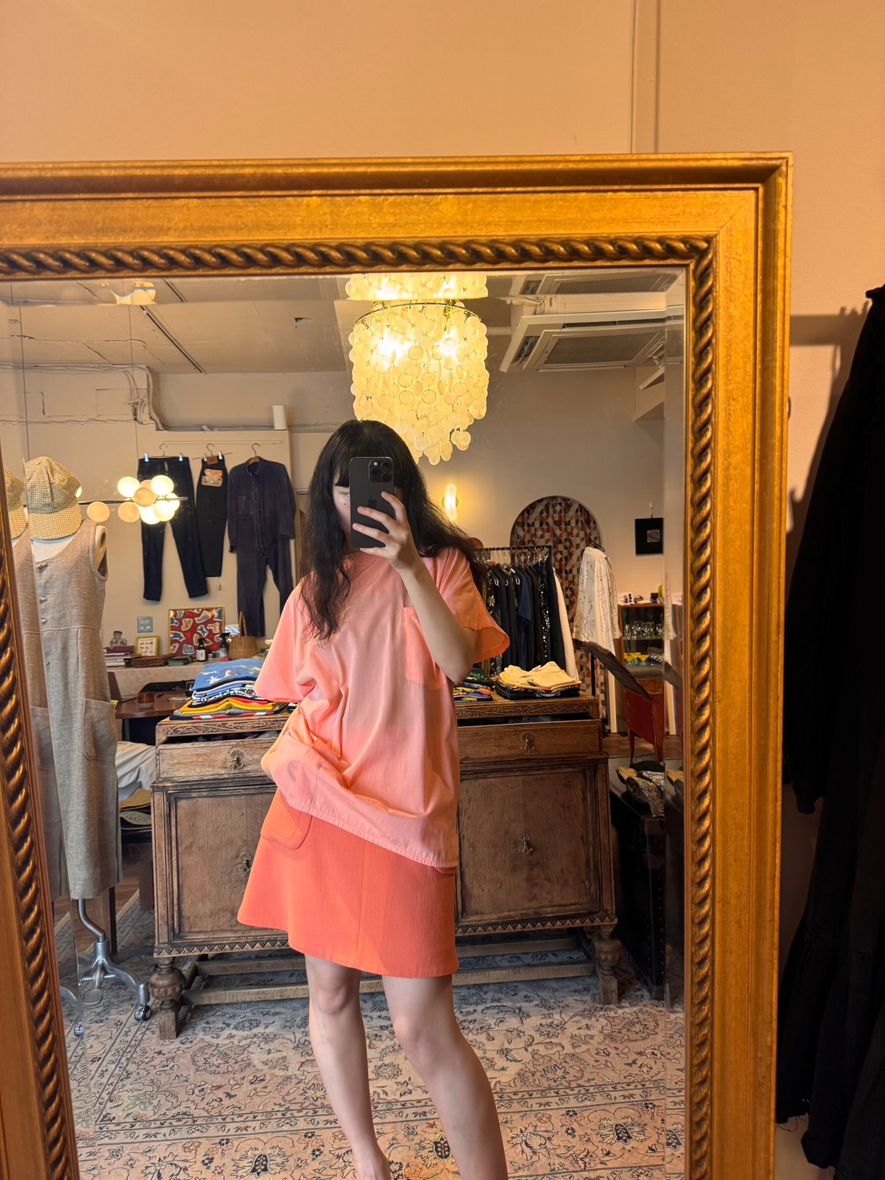 "CARVEN"orange skirt