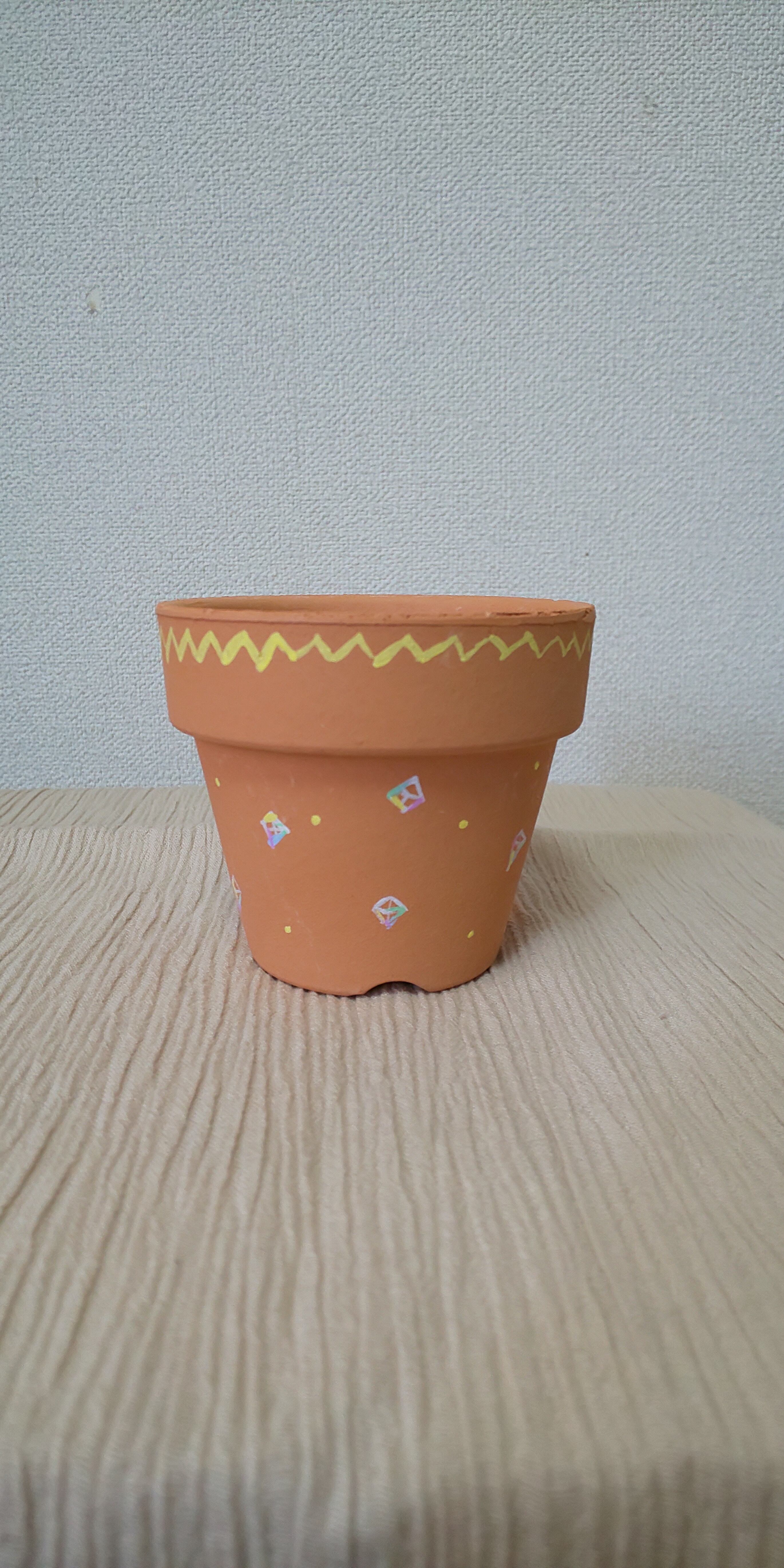 オリジナルペイント素焼き鉢カバー2 5号 クリスタル Kimamaya オリジナルペイント素焼き鉢カバー2 5号 クリスタル Kimamaya