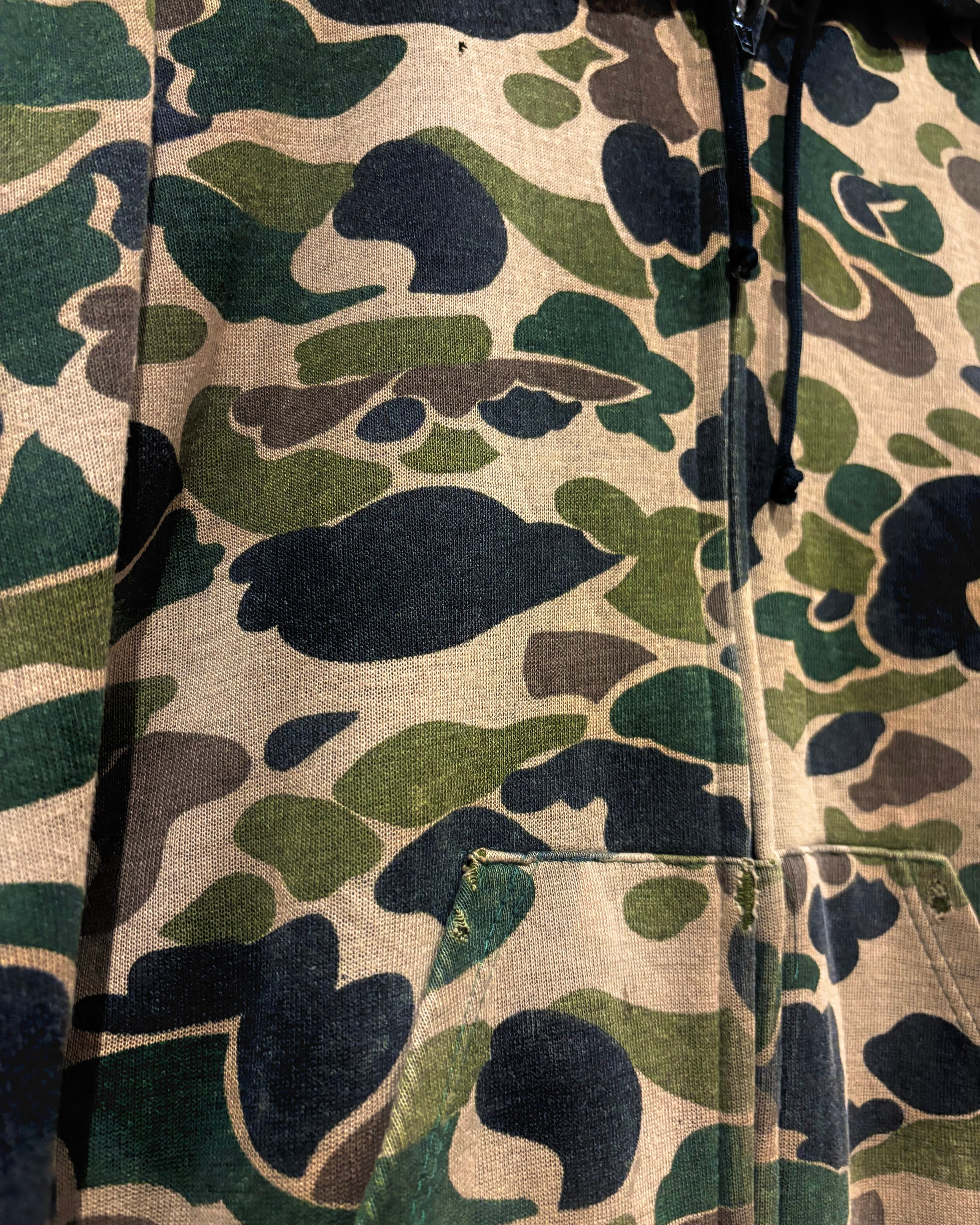 80s unknownダックハンターカモ　ジップパーカー Caka otto】 Duck Hunter Camouflage Pattern Loose Zip Up Hoodie