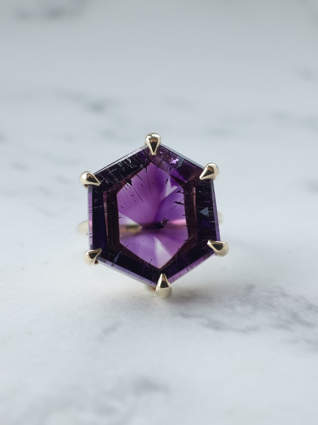 Trapiche like Amethyst Ring