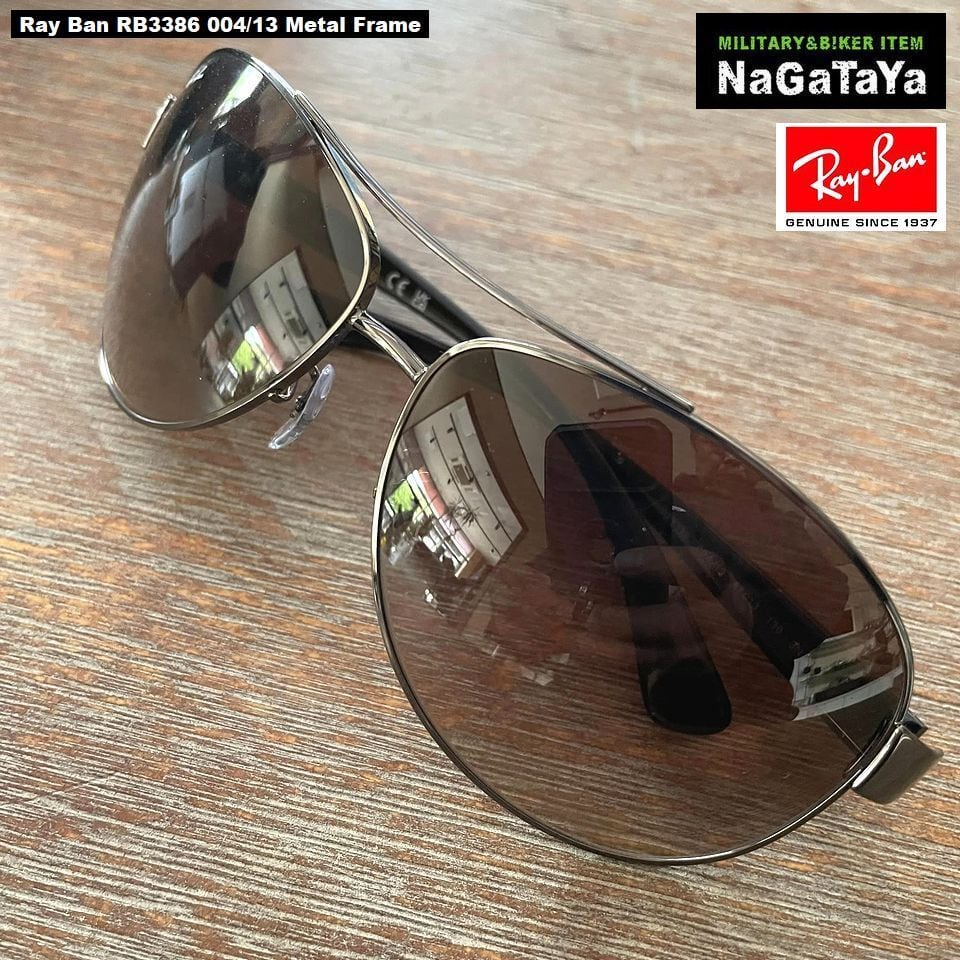 【極美品】Ray Ban サングラス RB3386 ポリッシュガンメタルフレーム