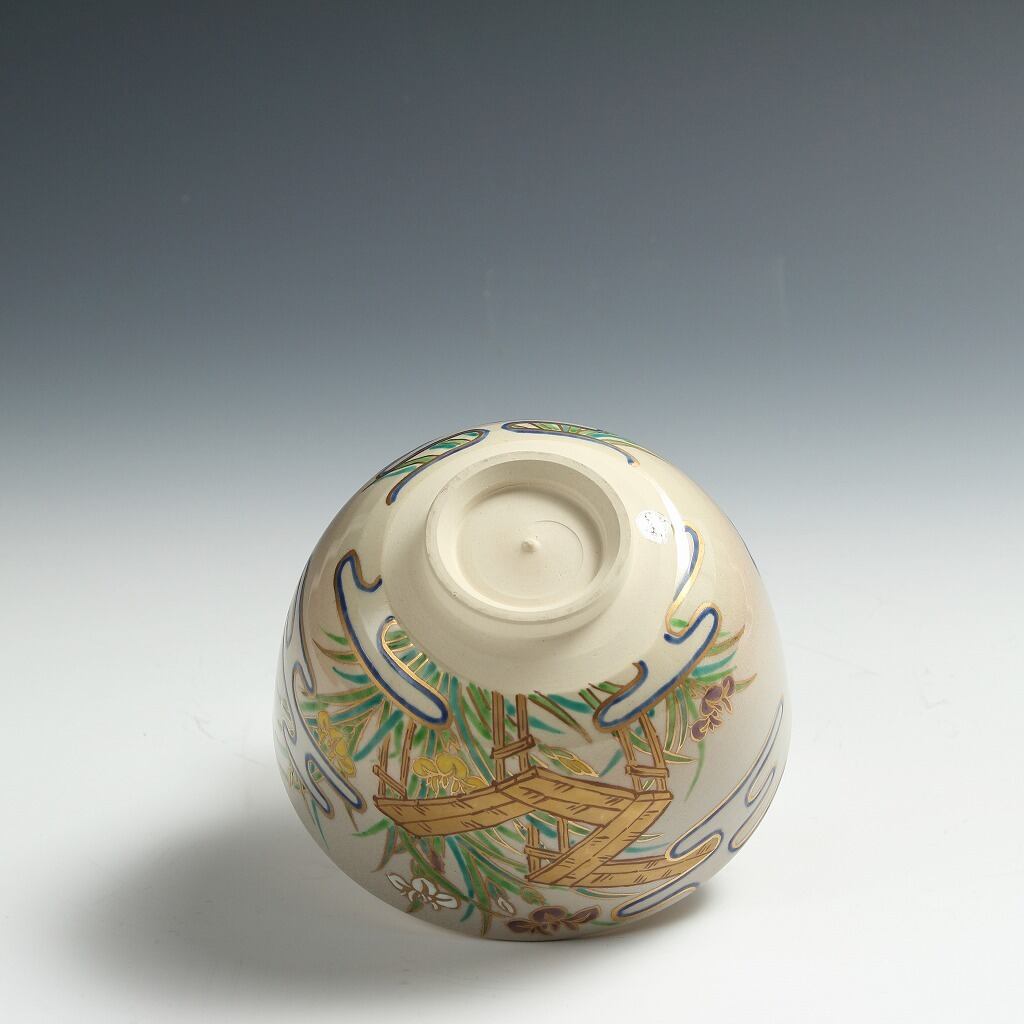 桃山窯 手塚玉堂 ｜TEDUKA Gyokudo 清水焼 色絵八橋絵 茶碗 共箱