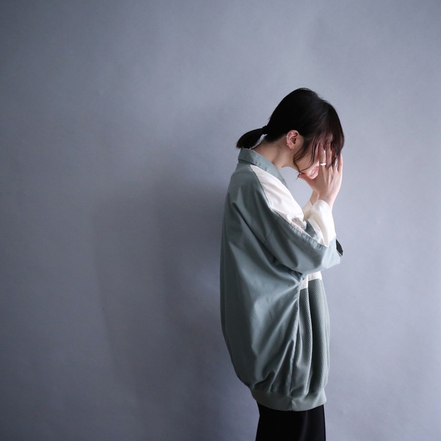 earth coloring switching design XXX over size h/s pullover