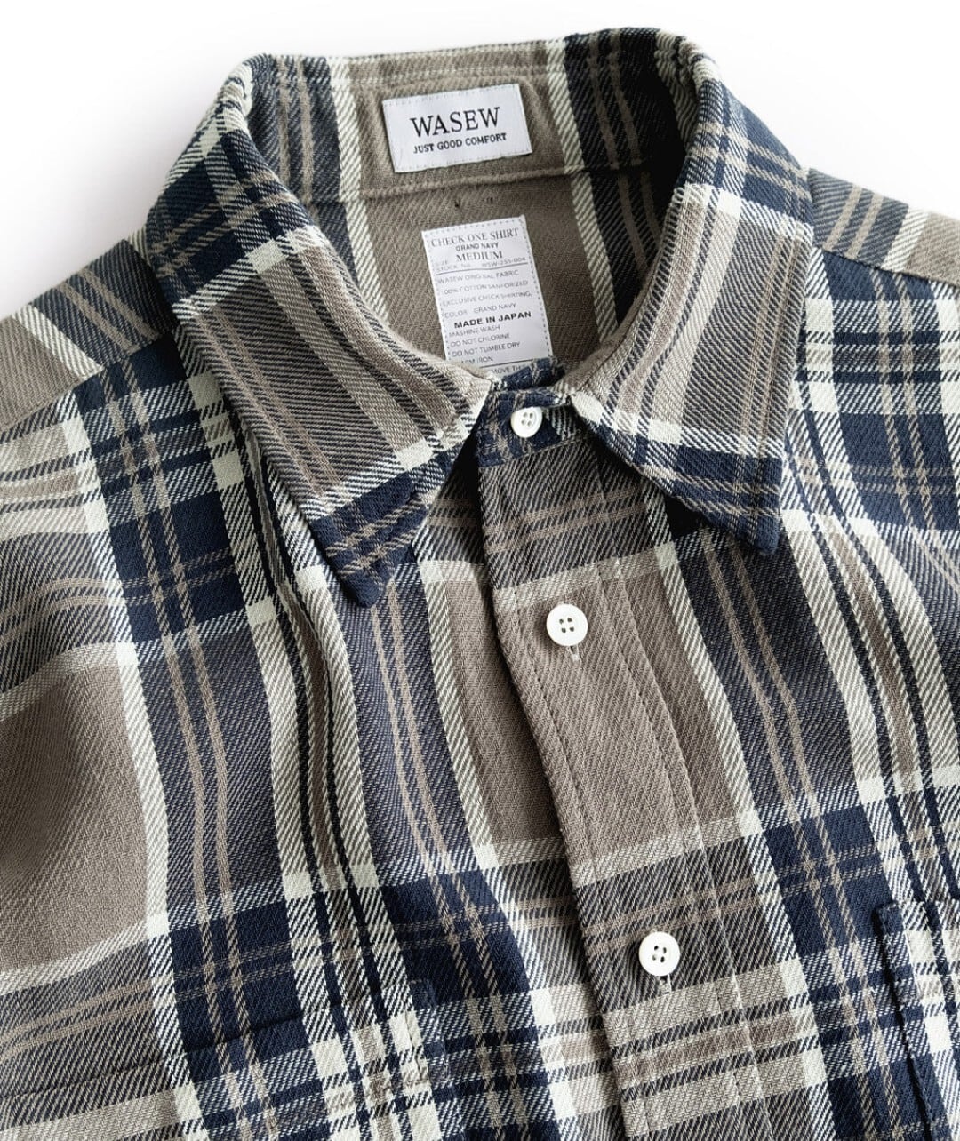 WASEW CHECK ONE SHIRT (GRAND NAVY) | BOW & ARROW WEB STORE