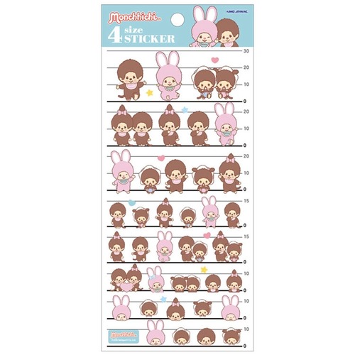 4サイズステッカー　モンチッチMIX