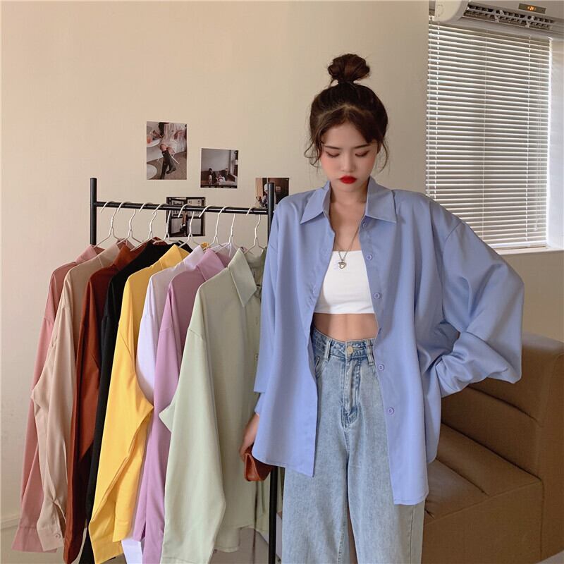 シャツ スプリングスタイルルーズブルージャケット ブラウス 春物 萌量不足80650035741