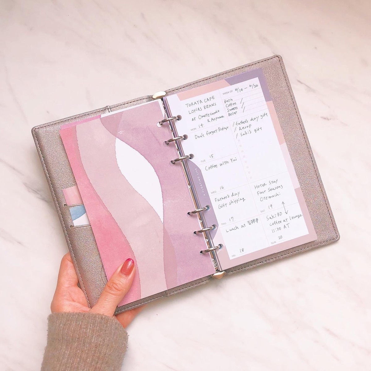 再入荷】システム手帳・バイブルサイズ（ピンクグレージュ） | A 