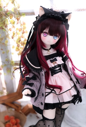 MDD / KUMAKO【オフショルワンピ・こあくまピンク】【Off-shoulder dress(Pink)】
