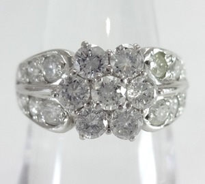 【SOLD OUT】総カラット1.59ct　デザイン　ハーフエタニティダイヤリング　プラチナ　～Total carat 1.59ct design half eternity diamond ring platinum～